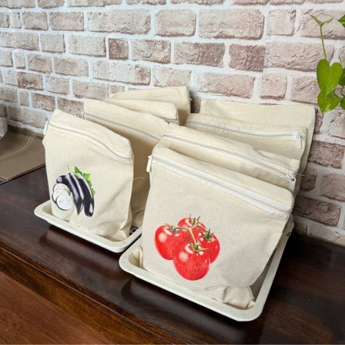 Vegipouch Reusable Vegetable Storage Bags – Washable Zip Pouches for Fridge & Kitchen Organization