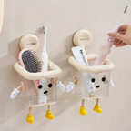 StickoBuddy No-Drill Suction Wall Storage Pod – Cute Bathroom Organizer for Toothbrush, Cosmetics & Small Essentials