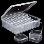 Preffers Large Clear Plastic Organizer Boxes – 30-Pack Folding Mini Bead Storage Cases