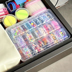 Preffers Large Clear Plastic Organizer Boxes – 30-Pack Folding Mini Bead Storage Cases