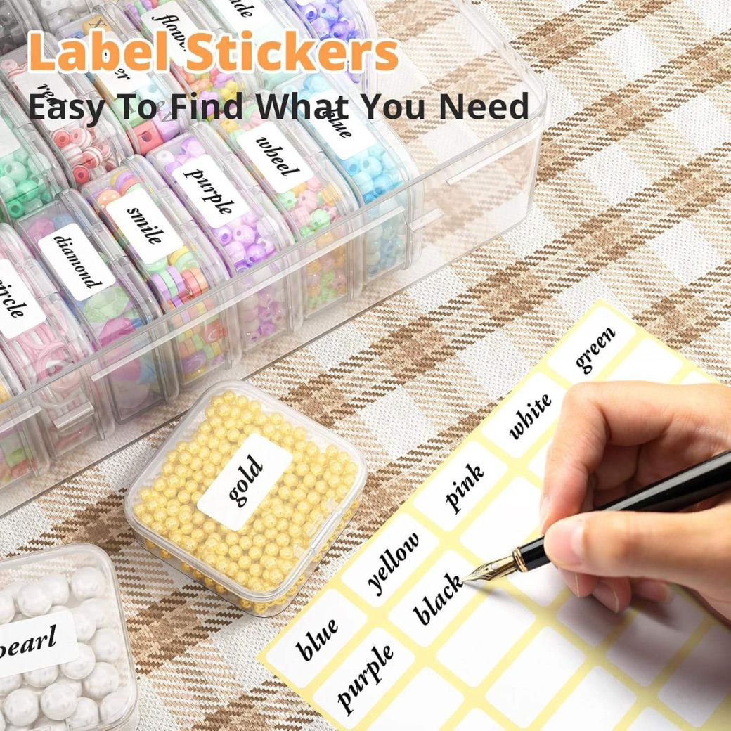 Preffers Large Clear Plastic Organizer Boxes – 30-Pack Folding Mini Bead Storage Cases