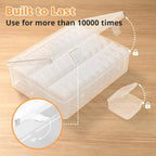 Preffers Large Clear Plastic Organizer Boxes – 30-Pack Folding Mini Bead Storage Cases