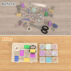 Preffers Large Clear Plastic Organizer Boxes – 30-Pack Folding Mini Bead Storage Cases