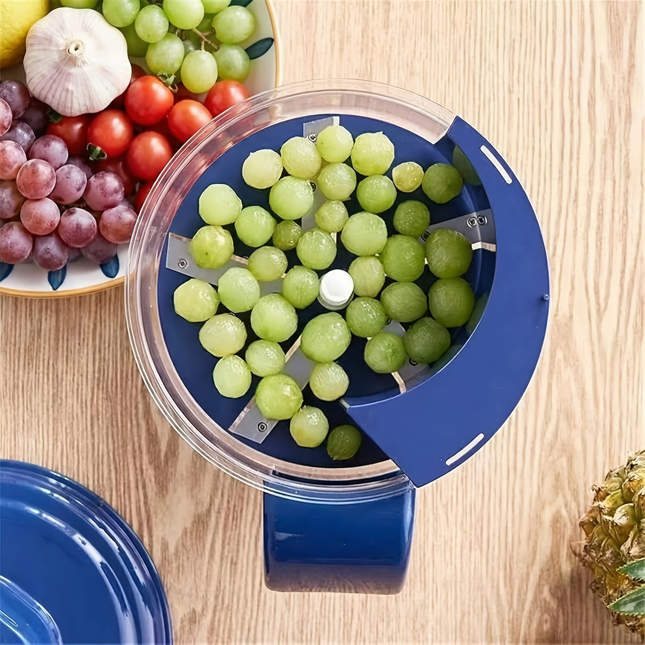 Preffers Electric Grape Peeling Machine – USB Rechargeable Automatic Fruit & Garlic Peeler with 5 Stainless Steel Blades