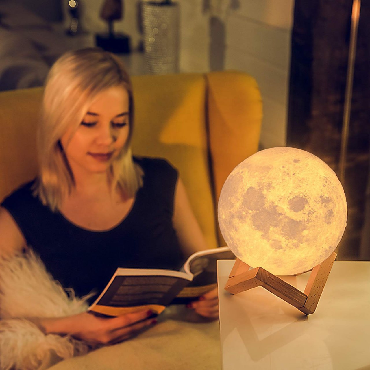 LED Moon Lamp Nightlight - Touch Bedside Decor & Gifts