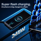 2 in 1 USB C Fast Charging Cable with Foldable Phone Stand | 240W Type C to Type C Gaming & Data Transfer Cable