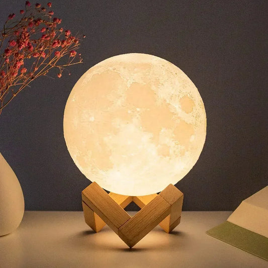 LED Moon Lamp Nightlight - Touch Bedside Decor & Gifts