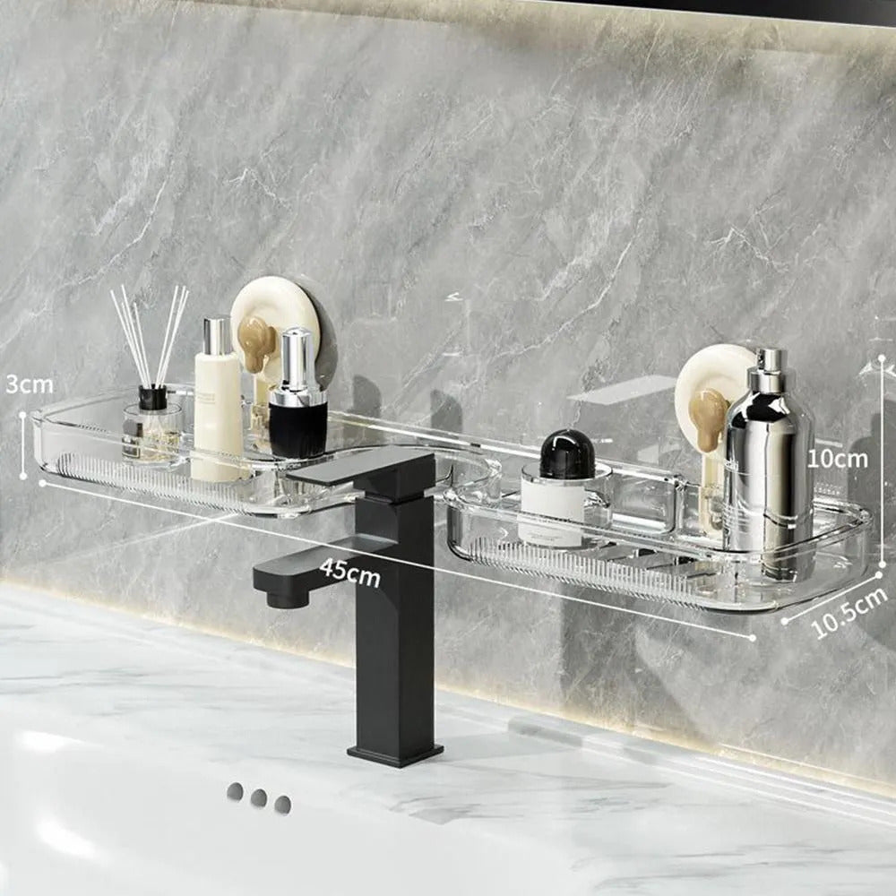 Preffers® Transparent Multifunctional Bathroom Storage Basket Wall-Mounted Organizer