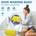 PREFFERS Invisible Zipper Side Opening Shoes Washing Bag