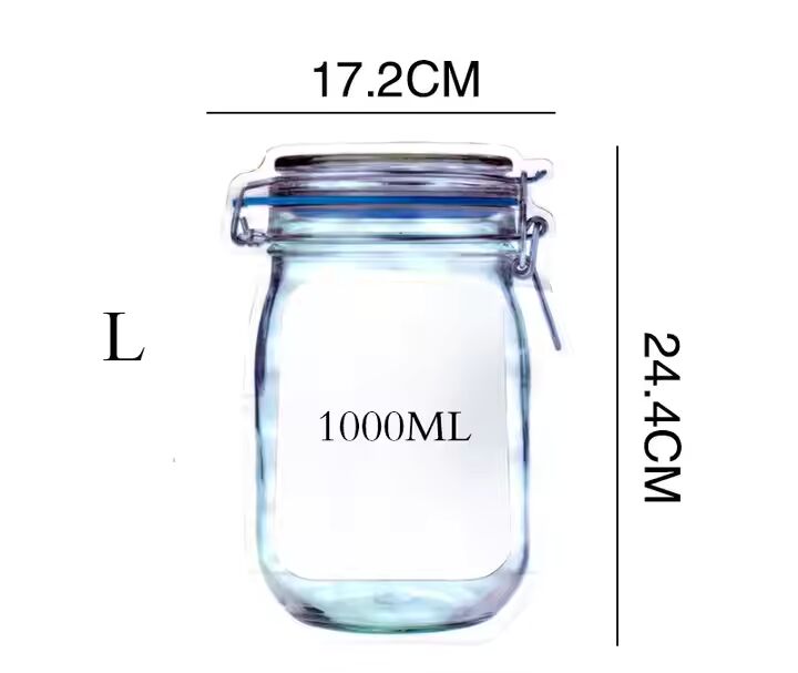 PREFFERS 6 PCS Stock Mason Food Packaging Stand Pouch Bags