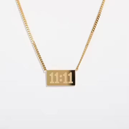 Preffers® Gold Plated Stainless Steel Angel Number Necklace – Meaningful Jewelry Set