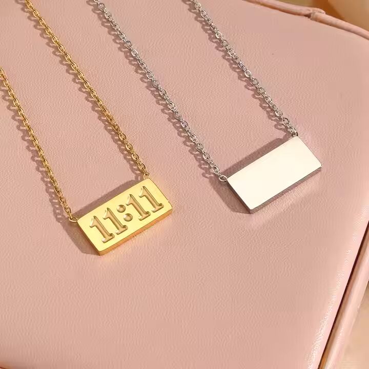 Preffers® Gold Plated Stainless Steel Angel Number Necklace – Meaningful Jewelry Set