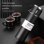PREFFERS Flask with 3 Cups, Hot and Cold Bottle
