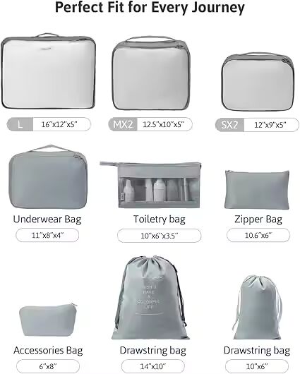 PREFFERS 7 Pcs Travel Waterproof Storage Bag