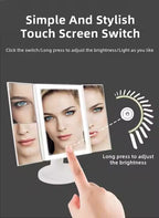 PREFFERS Tri-fold Makeup Mirror with Lights