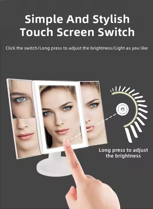 PREFFERS Tri-fold Makeup Mirror with Lights