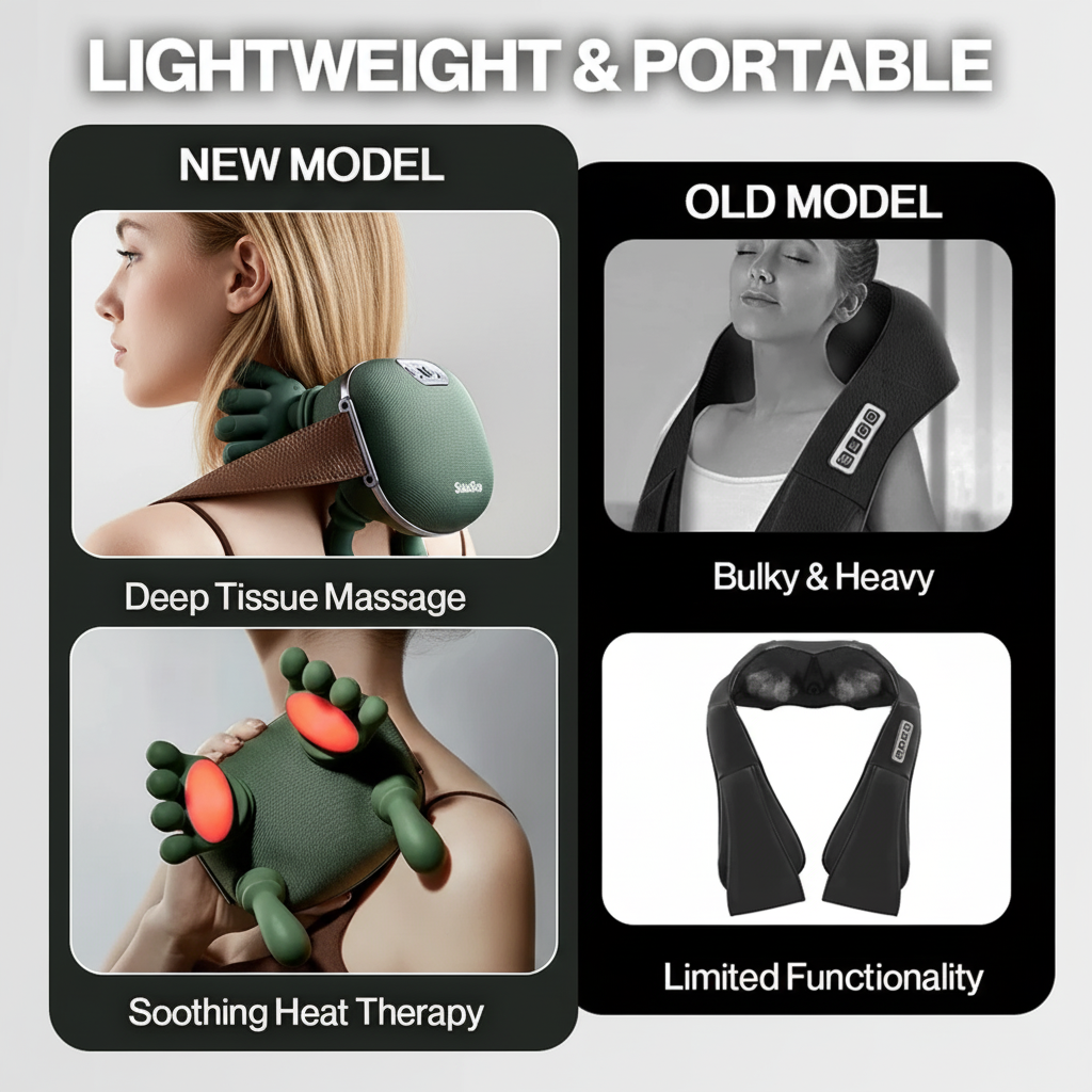 Preffers Electric Shoulder & Neck Massager – Deep Tissue Relief with Dual-Zone Heat & Palm Massag