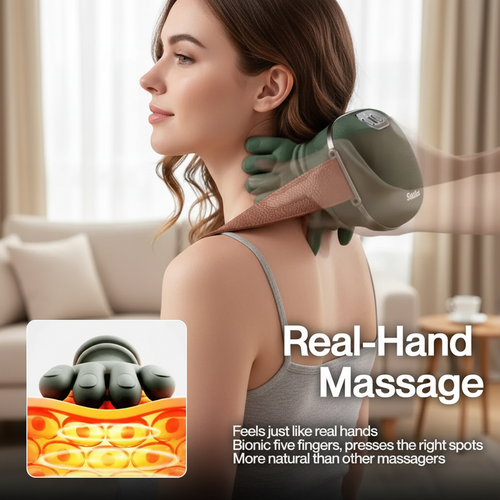 Preffers Electric Shoulder & Neck Massager – Deep Tissue Relief with Dual-Zone Heat & Palm Massag