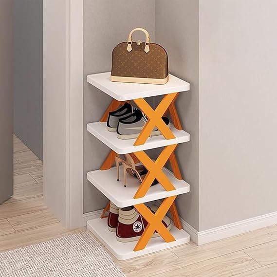 PREFFERS Portable 4 Layer Space Saving Shoe Rack Stand