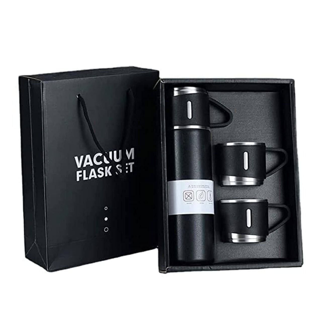 PREFFERS Flask with 3 Cups, Hot and Cold Bottle