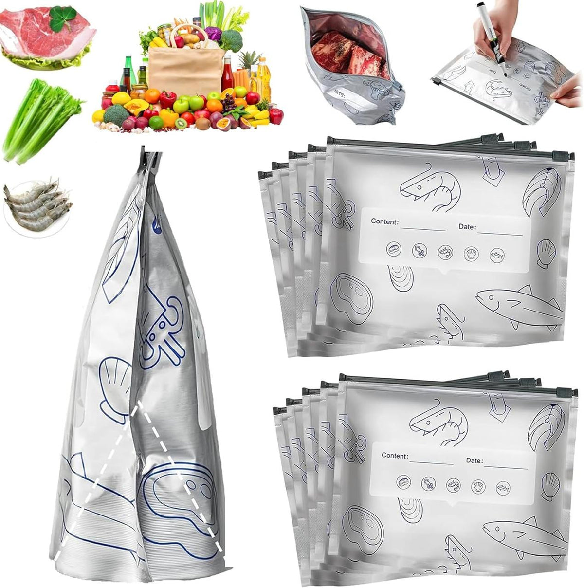 Preffers® Reusable Aluminum Foil Food Stoarge Bag