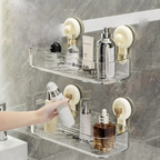 Preffers® Multi-Purpose Transparent Suction Cup Storage Shelf